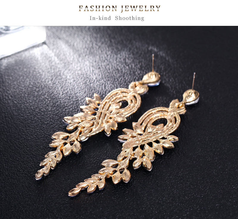 Fashion Flower Alloy Inlay Rhinestones Women's Drop Earrings 1 Pair display picture 4