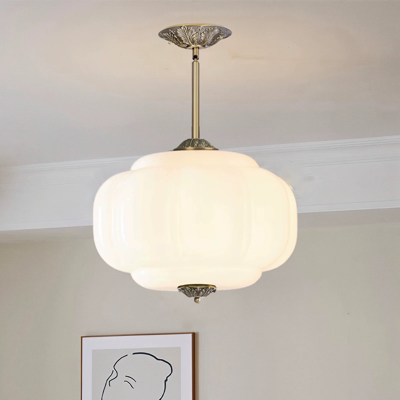 法式复古穆拉诺餐厅中古轻奢南瓜高级感Murano吧台吊灯餐桌吸顶灯-阿里巴巴