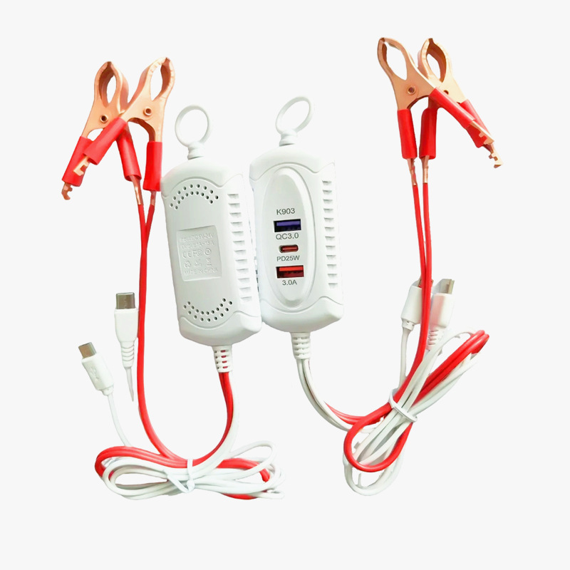QC3.0+PD+USB3A arayüzlü klipsli şarj cihazı, bir ila iki yüksek hızlı şarj çıkışlı cep telefonu şarj adaptörü