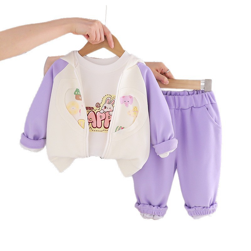 Conjunto de três peças feminino da moda primavera/outono 2026, modelo jaqueta de beisebol casual, estilo cardigã, para meninas. Mais vendido na ALYCExiyuebao._voghion.com