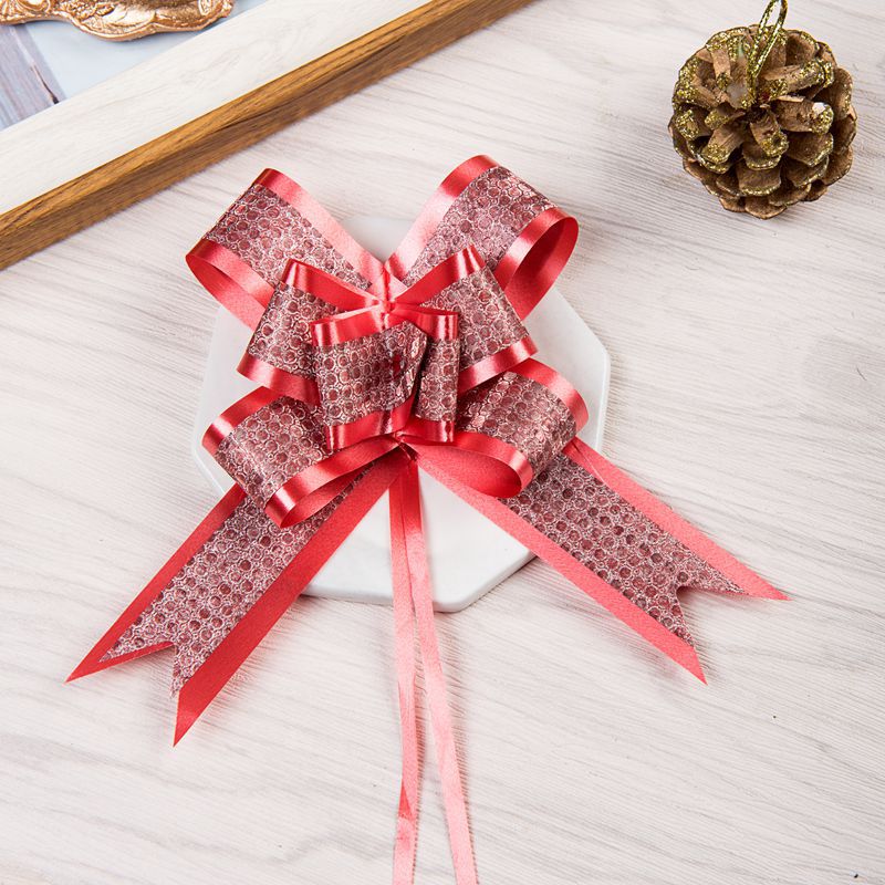 El Comercio exterior caliente-venta regalo flor embalaje material 30 medio doble capa brillo arco mano-Tirado flor cinta flor dibujo