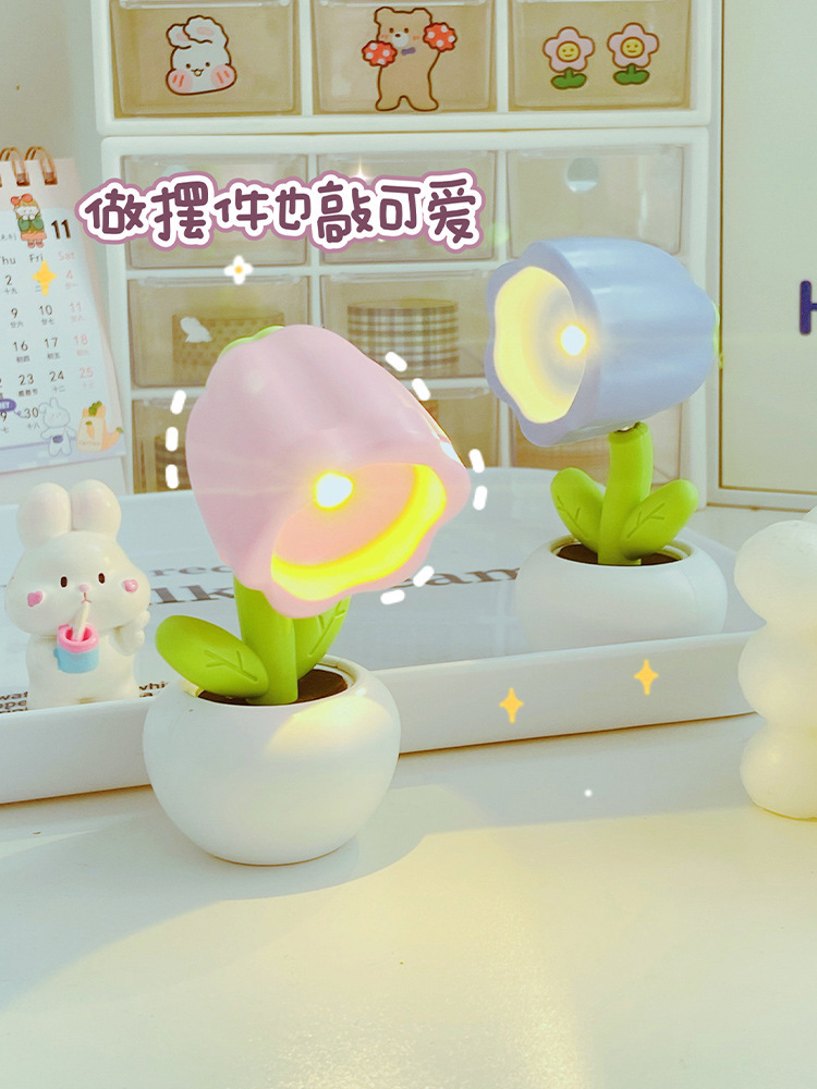 Batterie-Tischlampe Cartoon-Blumen DIY Creme-Gel Nachtlicht Mini-LED Stimmungslicht Kreatives Geschenk Dekofigur