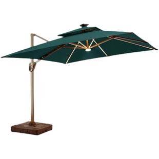 ✅ Outdoor Courtyard Parasol Solar Powered Garden Parasol with Light Commercial Villa Garden Roman Umbrella Outdoor Exposure