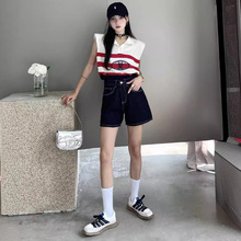 高腰牛仔短裤女2025年夏季特价款A字高显瘦百搭韩版裤子