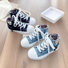 品牌帆布鞋儿童鞋子男女童牛仔布新百搭休闲鞋中大童板鞋跨境专供