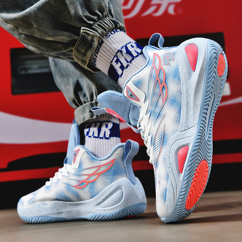 2025 primavera zapatos de baloncesto de tamaño grande zapatos de hombre zapatos deportivos antideslizantes transpirables zapatos de entrenamiento de combate para estudiantes de secundaria juveniles