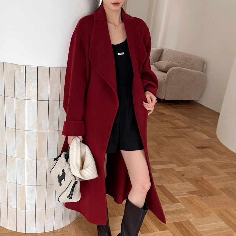 High-End Camel Velvet Puhui 2025 Autumn and Winter New Double-Sided Wool Outwear Hepburn Style Versatile Jacket for Women