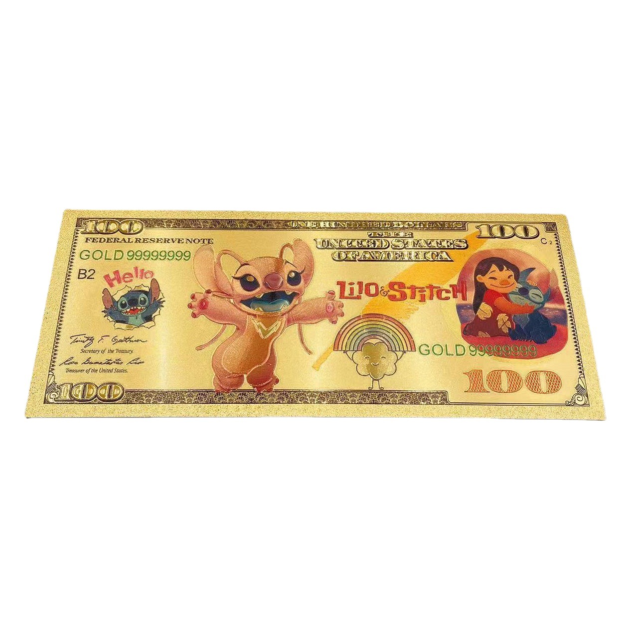 Clásico belleza estrella bebé nota conmemorativa Stitch Gold note Live Gift Collection souvenir