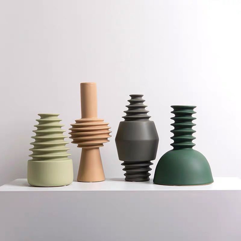 Creativo flor abstracta decoración moderna minimalista nórdico cerámica florero flor titular casa modelo habitación decoración suave