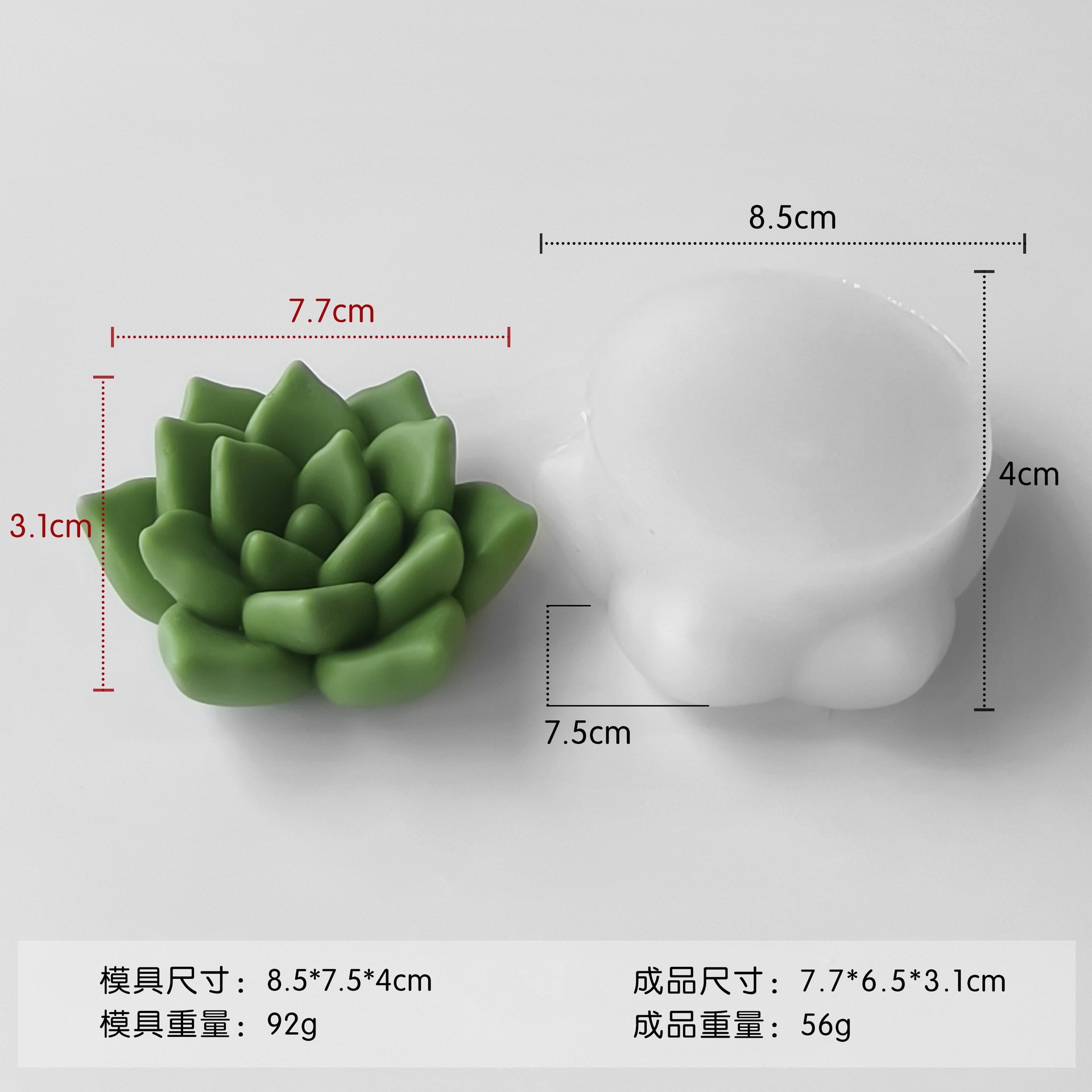 Molde de silicona de aromaterapia de cactus, taza hecha a mano, molde de vela suculente de cactus, adornos de resina de epoxi de bricolaje