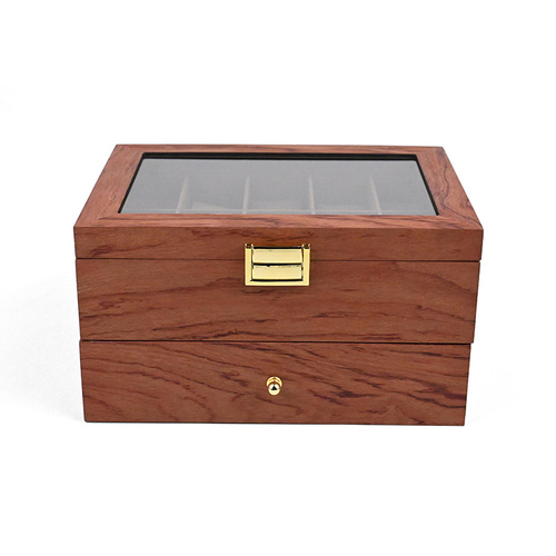 Double layer red rosewood watch box retro watch wooden box 20 pieces wooden watch storage display box