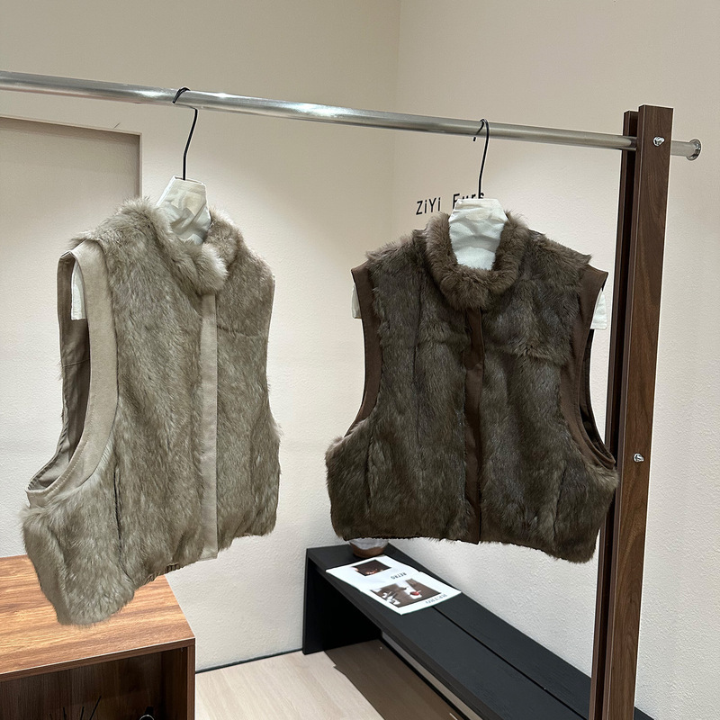 Fall/Winter Fashionable Double-Sided Rabbit Fur All-in-One Fur Vest Fall/Winter Fashionable Double-Sided Rabbit Fur All-in-One Fur Vest