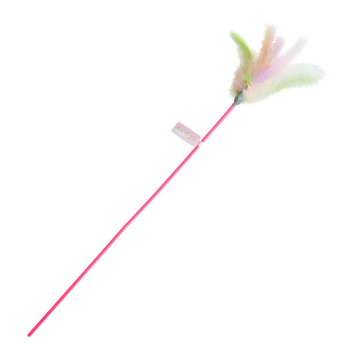 Fairy Cat Funny Stick Toy Bite-resistant Feather Bell Solid Long Rod Cat Fighting Stick Self-Happiness Kitten Pet Supplies