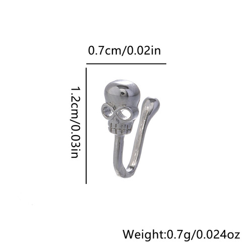 Gute Cross-Border New Skull Head Piercing-Free Nose Clip, European and American Trend Copper Inlaid Zirconia False Nose Ring U-Shaped Piercing Accessory