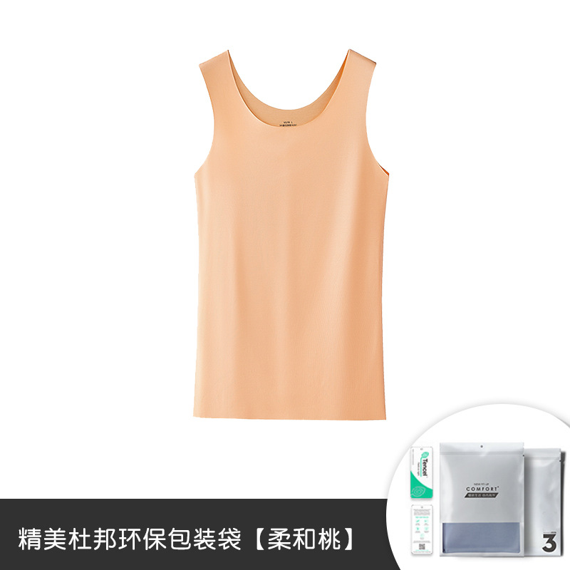 Nueva camiseta sin mangas de punto de cuello redondo con base modal de 60 piezas de doble cara para mujer, chaleco sin costuras de color sólido transfronterizo