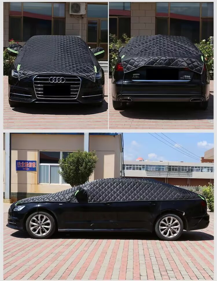 Car Sunshade Half Cover Car Cover Snow and Frost Protection Sun Protection Heat Insulation Rain Protection Sunshade Half Body Car Cover Thickened