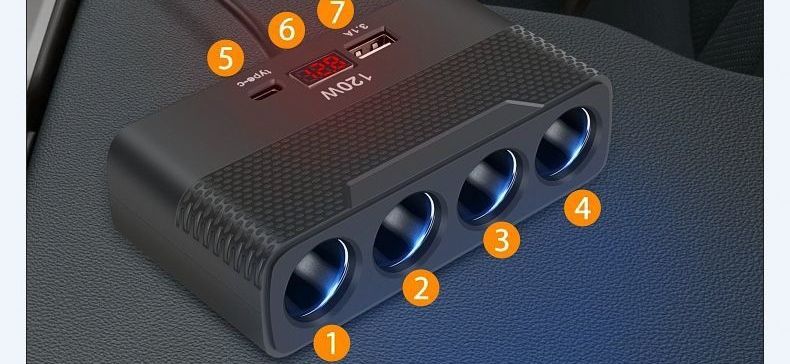 Car Cigarette Lighter Mobile Phone USB Multi-Function Converter Charger One-to-One, One-to-Three, High-Power Automotive Super Charger