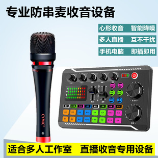 Spotted Mouse Anti-Interference Microphone Sound Card Live Broadcast Equipment Studio Game Anchor Multi-Person Live Broadcast Radio Dynamic Microphone