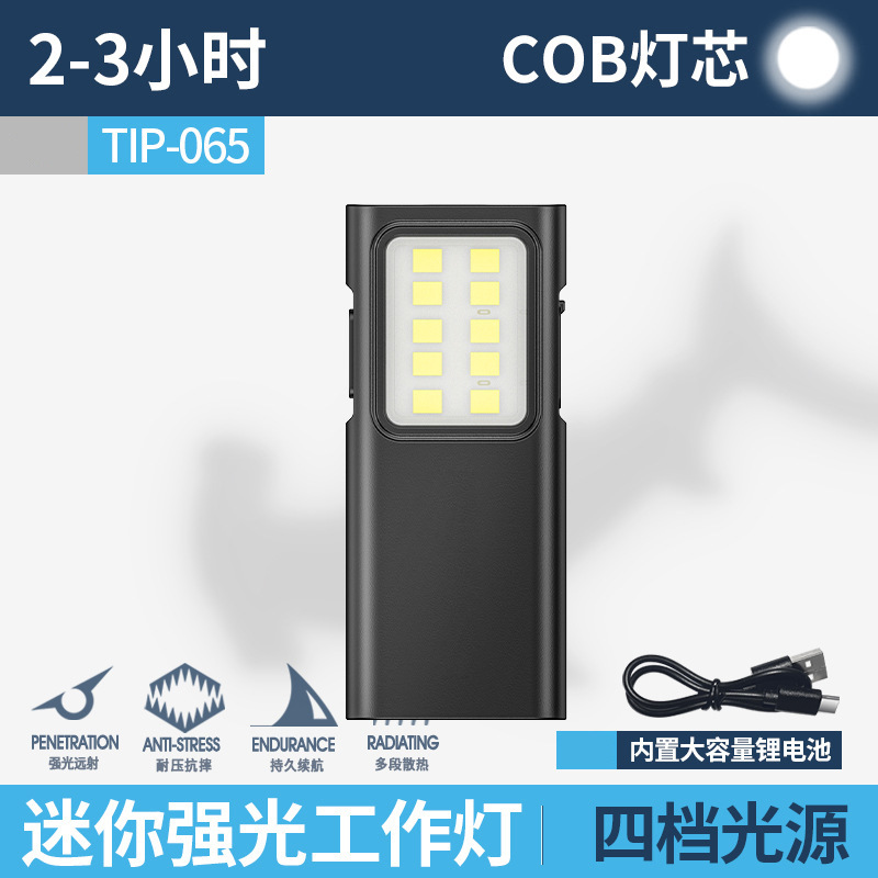 Luz fuerte al aire libre pequeña linterna mini portátil recargable multifunción llavero camping doméstico luz de trabajo magnética fuerte