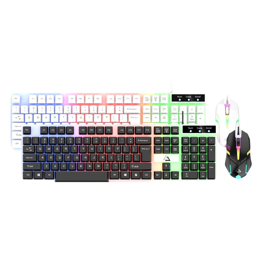 Teclado luminoso ratón juego de teclado con cable ratón traje RGB luminoso teclado único neutral embalaje transfronterizo comercio exterior