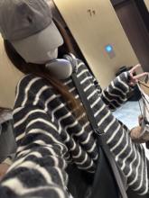 T恤长袖打底衫上衣宽松针织衫女撞色日系条纹毛呢显瘦冬感设计厚