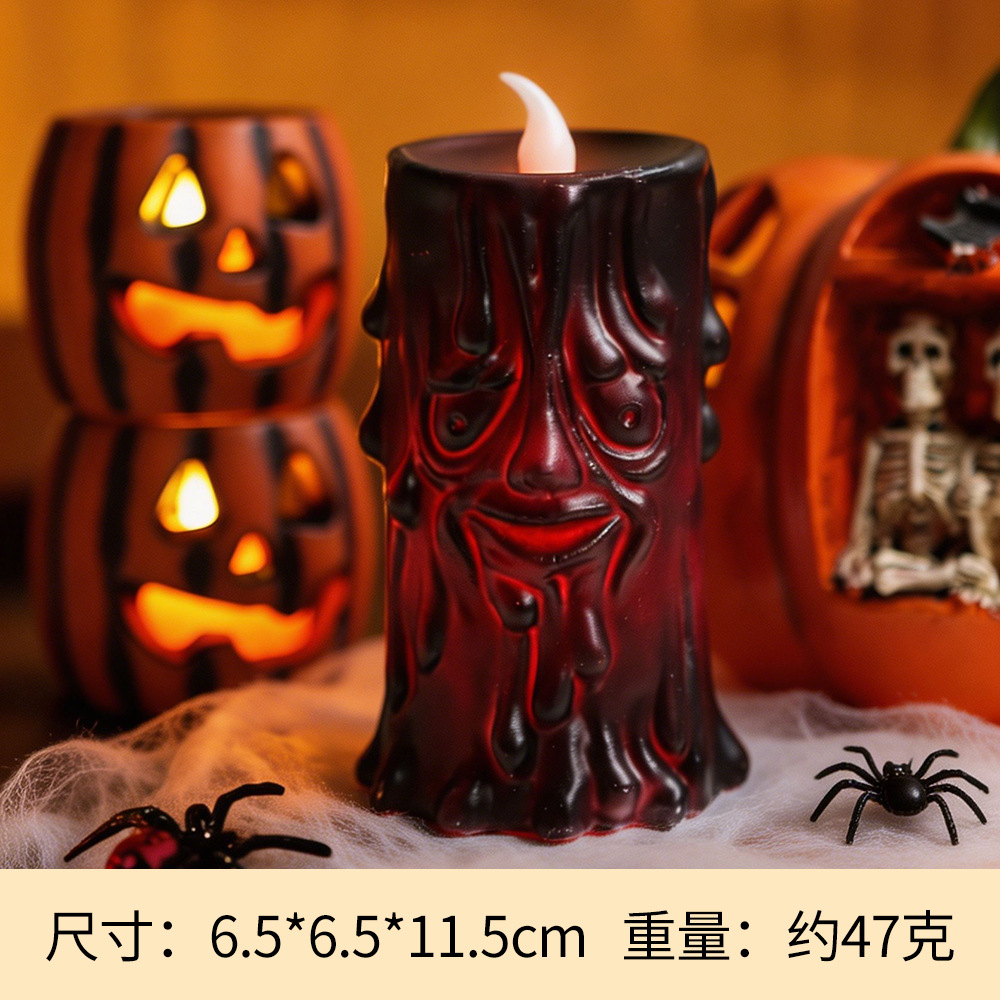 Decoración de Halloween esqueleto fantasma mesa de lámparas colocado horrores árbol demonio calabaza lámpara decoración de fiesta velas lámparas de noche