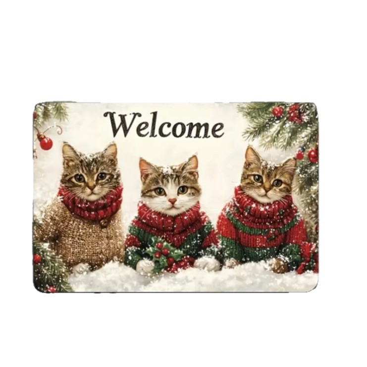 Amazon transfronterizo puerta de entrada alfombra de suelo de lana de cristal de Navidad alfombra de suelo de lana de cristal americana fácil de cuidar alfombra de pies resistente al desgaste image 6
