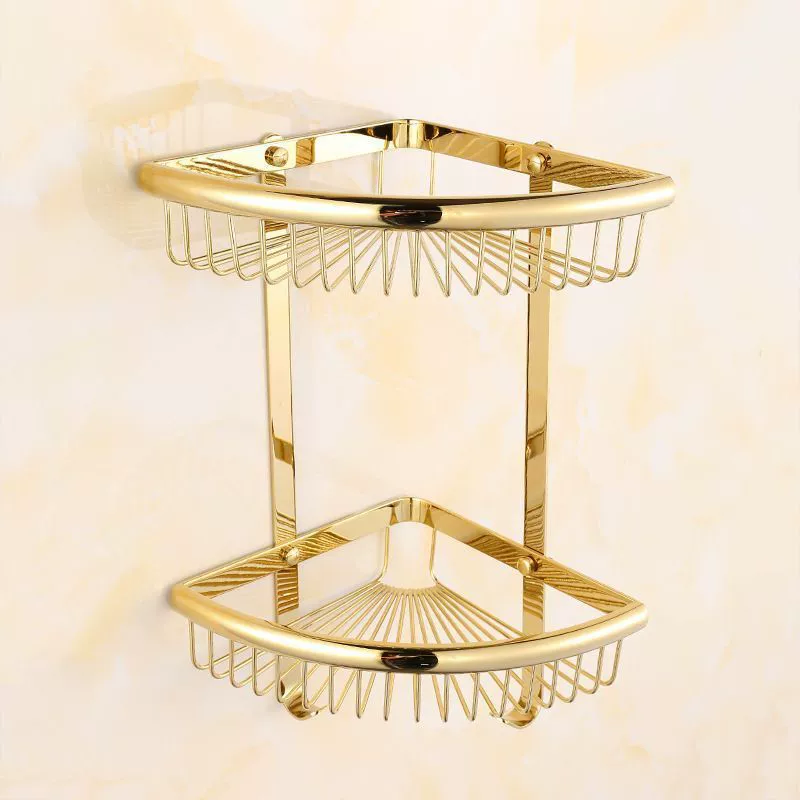 304 stainless steel bathroom corner rack triangle basket bathroom double-layer storage rack three-layer wall hanging hanging parts