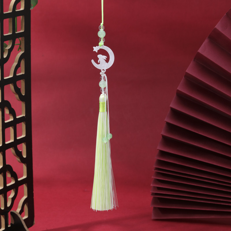 星月兔子流苏穗子中秋节礼盒挂件 饰品挂件汉服男女厂家现货批发|undefined