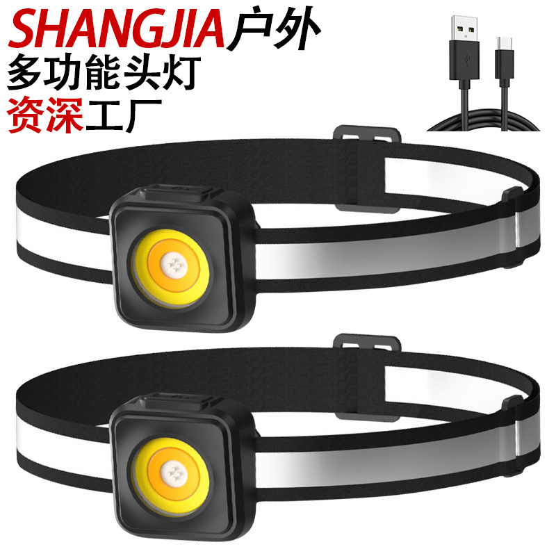 Nuevo COB mini faro tipo C recargable fuerte luz faro al aire libre emergencia faro corriendo faro al por mayor