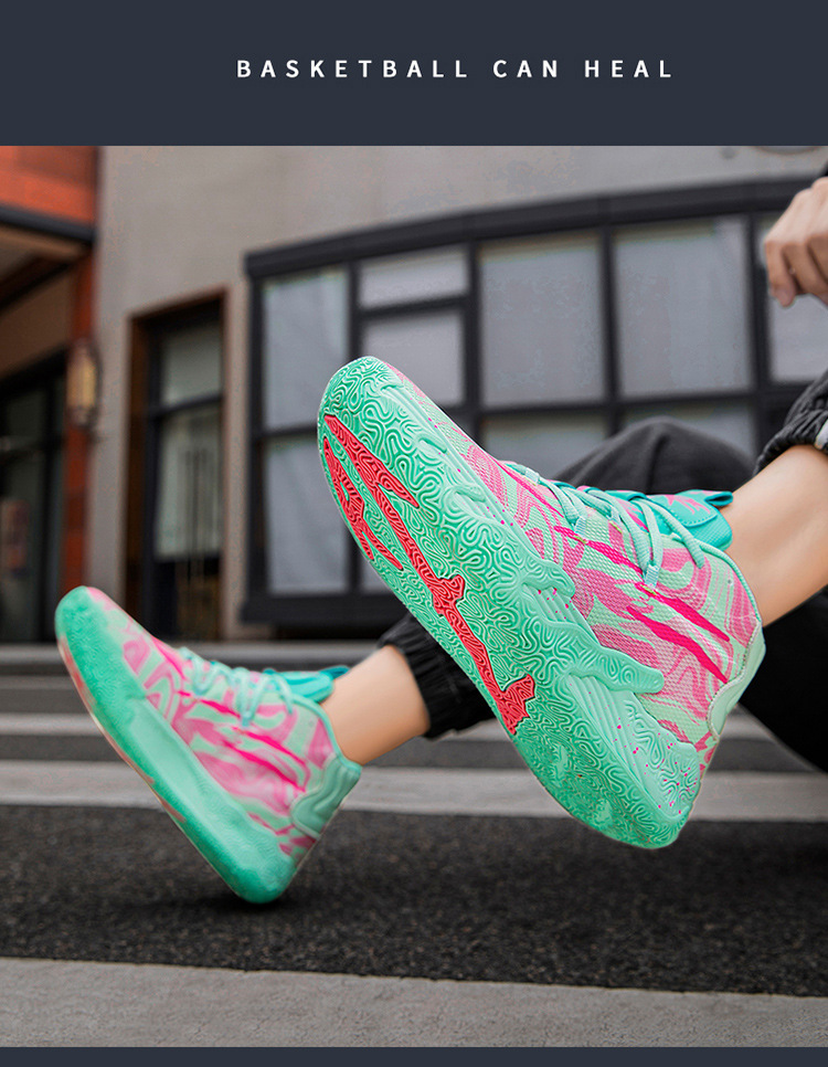 Three-ball Three-generation Bauer Basketball Shoes for Men and Women Anti-slip and Wear-resistant High-top Concrete Combat Cushioning Sports Shoes_voghion.com