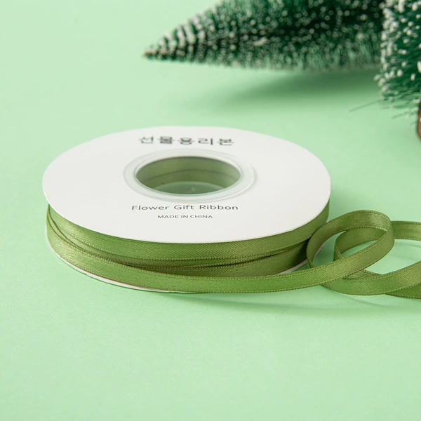 45# double-sided polyester-cotton webbing seaweed green 0.6cm1 yard (200 yards/roll)