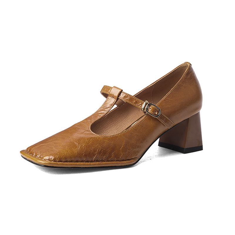 Retro exclusive Mary Jane shoes square toe