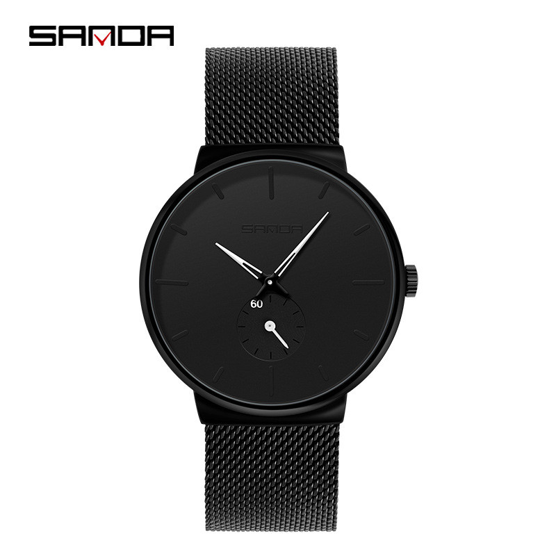 SANDA P1059 reloj casual para hombre simple independiente segunda mano sincronización Milán malla Correa reloj de moda