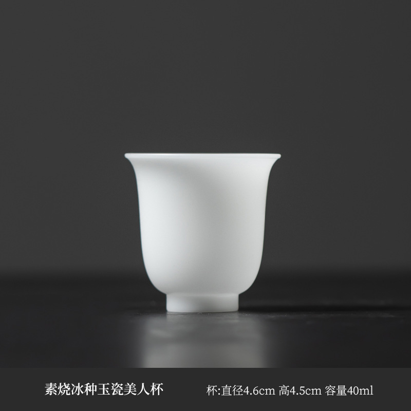 冰种玉瓷主人杯品茗杯客杯儿童专用茶杯单杯20ml30ml喝水杯德化白|undefined