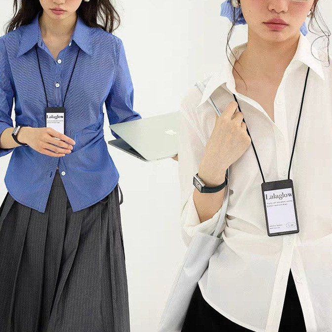 Lalaglow1 Fashionable Preppy Retro Pleated Elegant Long-sleeved Shirt Women's Autumn Slim-fit Top