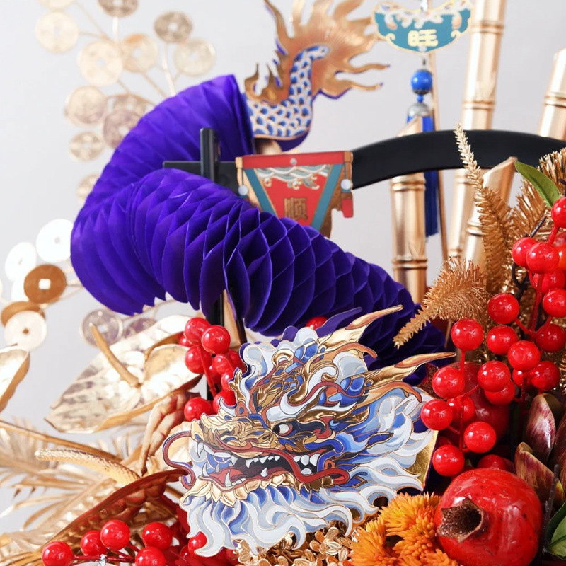 Año nuevo Dragón baile hecho a mano guirnalda de papel al por mayor Festival de Nochevieja panal largo dragón papel cortado Festival de Primavera regalo decorativo accesorios de la foto