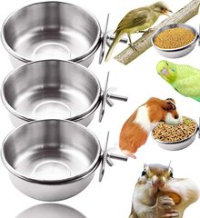 Parrot Stainless Steel Food Bowl, Food Tray, Food Plate, Water Bowl, Food Cup, Water Cup Feeder, Bird-Specific, Thickened Model