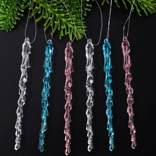 豪贝圣诞节装饰用品亚克力冰凌挂件仿真冰条冰滴挂件气氛布置冰锥