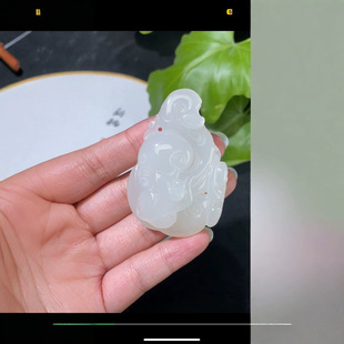 [Ruyi monkey] fine Hetian jade suet white, ice moist, oily, ice suet jade