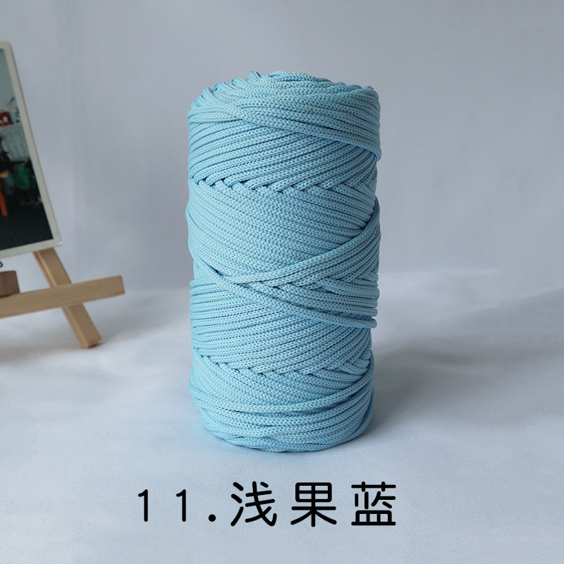 Antraceno Mengyuan 300g 4mm gran rollo redondo hilo gancho bolsa Alfombra tejida cuerda redonda ins viento gradiente Mat línea