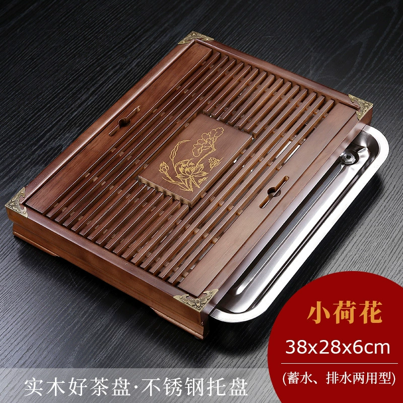 Столик для чая (Kung Fu Tea House) из твердого дерева с дренажной системой, дно из нержавеющей стали или пластика, несколько размеров