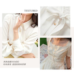 Metal-studded button shirt, fashionable little black dress-style sweater, exquisite decoration gold bright stone small buttons