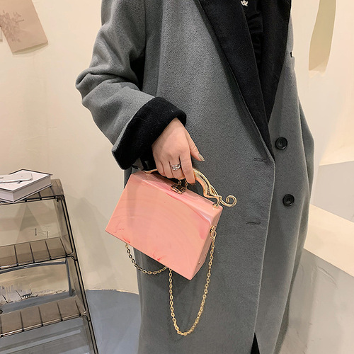 Acrylic Box Bag, New 2024 European & American Style, Candy-Colored, Fresh & Girly, Handheld & Crossbody Evening Party Bag