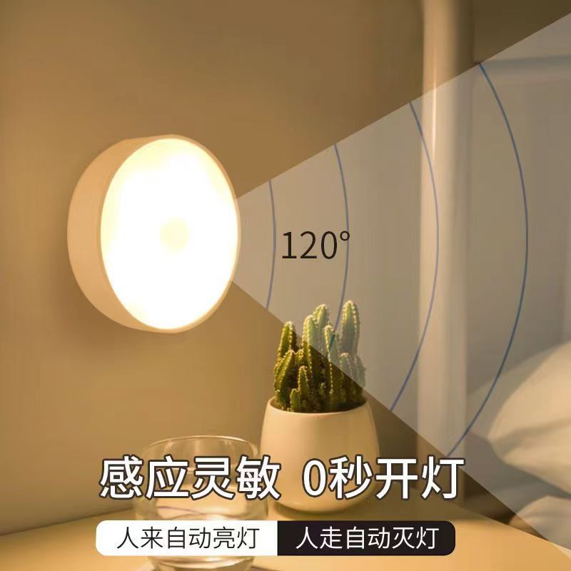 LED Rechargeable Motion Sensor Night Light, Magnetic Under Cabinet Light for Bedroom & Dorm