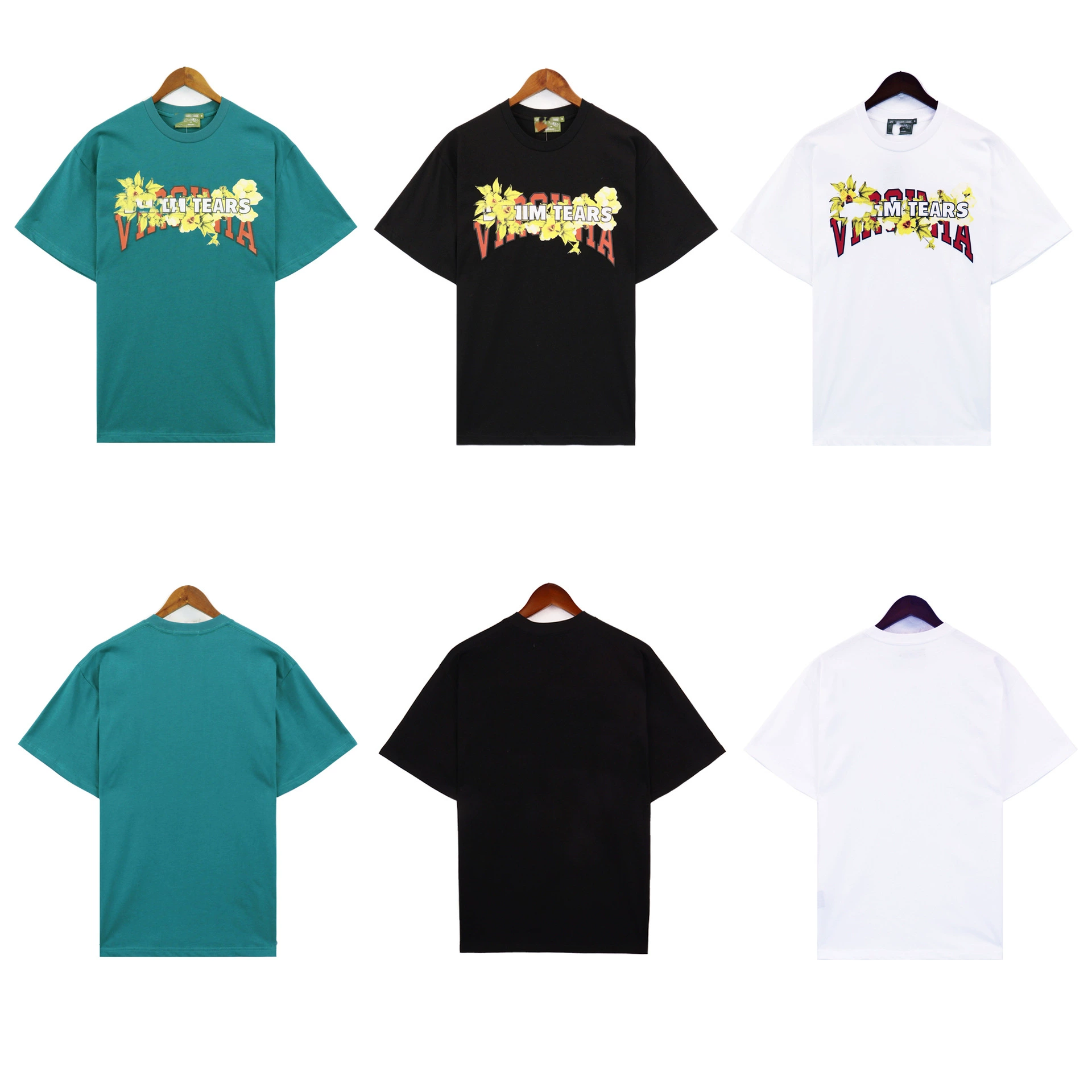 Пара Лето iDenim Tears американский винтажный алфавит футболка спортивный досуг с короткими рукавами прилив оптом