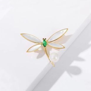 European simulation insect Dragonfly diamond brooch exquisite luxury suit accessories high-end temperament collar pin wholesale