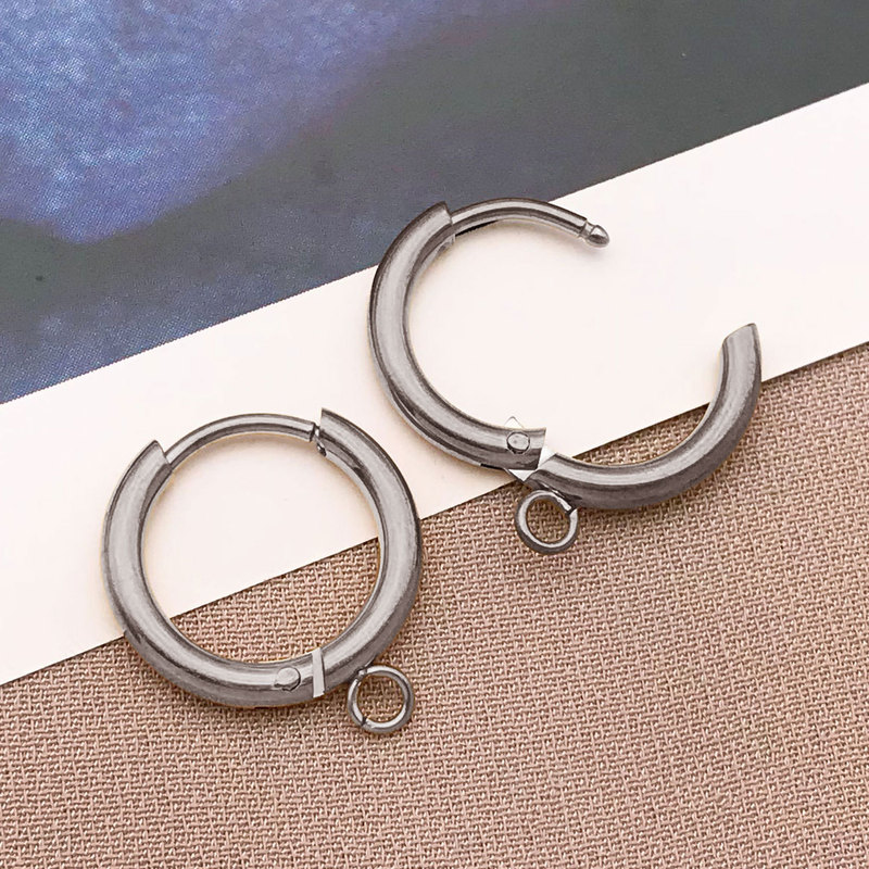 シンプルなステンレス鋼のイヤリングアクセサリー高色保持イヤリングラウンドクロスイヤリング手作り diy イヤリング材料卸売|undefined