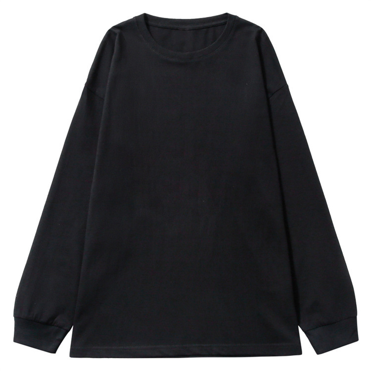 Thread Cuff Cotton T Shirt Women Knitted Loose Long Sleeved Top