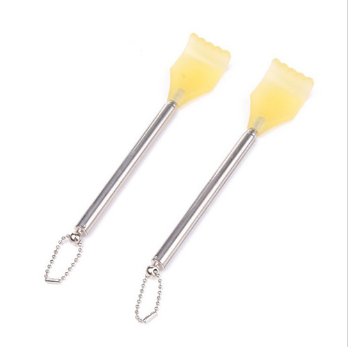 Four-section stainless steel telescopic scratching rake for daily use at home.